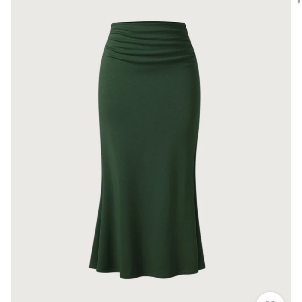 OGL Ruched Side Mermaid Maxi Skirt-Brushed Inside
